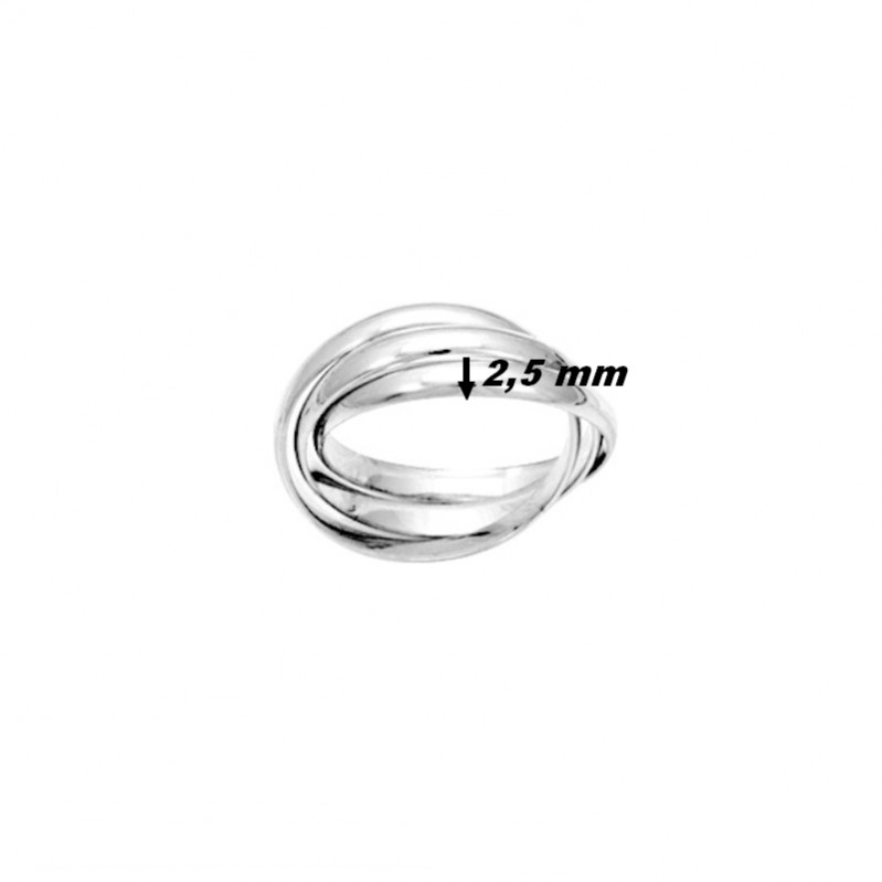 Alliance 3 anneaux Homme Argent 925/1000 ROBBEZ MASSON, largeur