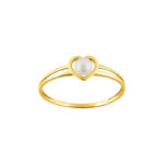 Bague Femme Cœur Or jaune 750/1000 et Perle de culture ROBBEZ MASSON