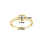 Bague Femme Cœur Or jaune 750/1000 et Perle de culture ROBBEZ MASSON, dimensions