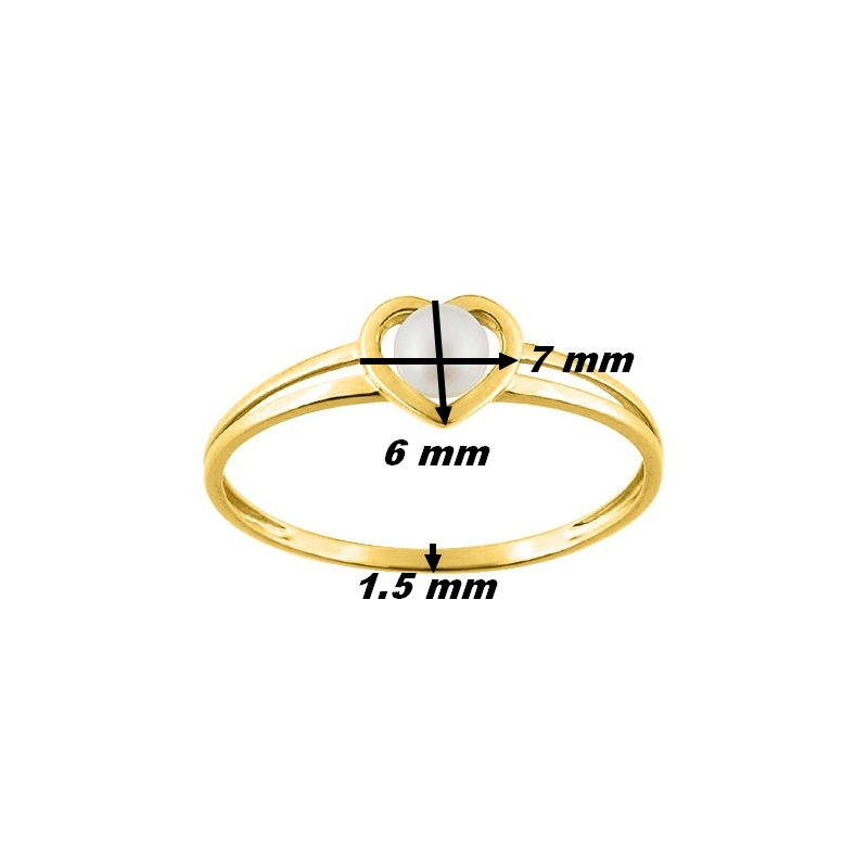 bague-coeur-femme-or-jaune-750-perle-de-culture-robbez-masson-G9477J-dimensions Bague Femme Cœur Or jaune 750/1000 et Perle de culture ROBBEZ MASSON, dimensions