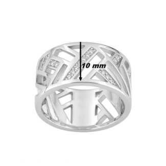 Bague Femme Argent et Oxydes Guy Laroche largeur