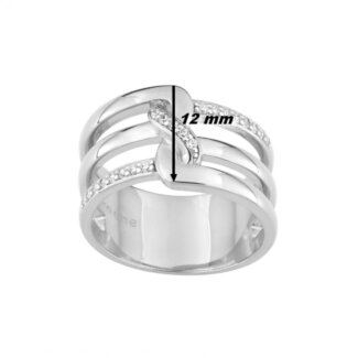 Bague Femme Argent et Oxydes Guy Laroche largeur