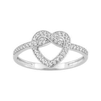 Bague Femme Cœur Or blanc 750/1000 et Oxydes de zirconium ROBBEZ MASSON