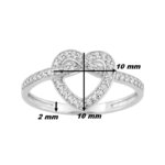 Bague Femme Cœur Or blanc 750/1000 et Oxydes de zirconium ROBBEZ MASSON, dimensions