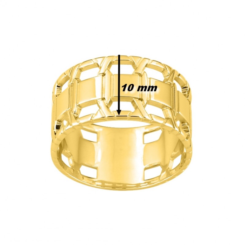 Bague Femme graphique Plaqué Or MURAT, largeur