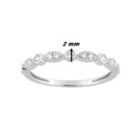 Bague Femme Or blanc 750/1000 et Oxydes de zirconium ROBBEZ MASSON, largeur