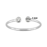 Bague ouverte Femme Or blanc 750/1000 et Oxydes de zirconium ROBBEZ MASSON, diamètre
