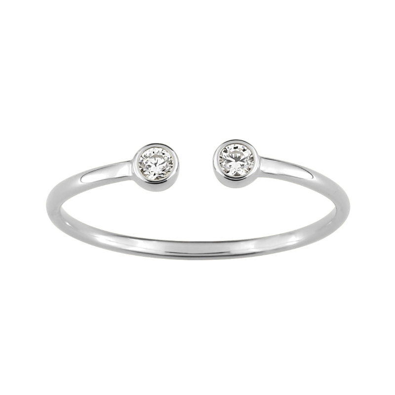 Bague ouverte Femme Or blanc 750/1000 et Oxydes de zirconium ROBBEZ MASSON
