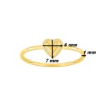 Bague Cœur Femme Or jaune 750/1000 ROBBEZ MASSON, dimensions