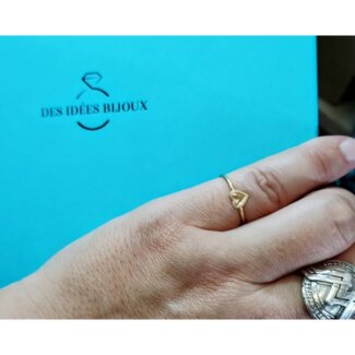 Bague Cœur Femme Or jaune 750/1000 ROBBEZ MASSON portée