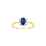 Bague Femme Or jaune 750/1000, Rhodium, Saphir et Oxydes de zirconium ROBBEZ MASSON