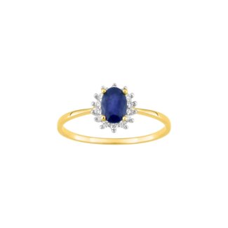 Bague Femme Or jaune 750/1000, Rhodium, Saphir et Oxydes de zirconium ROBBEZ MASSON