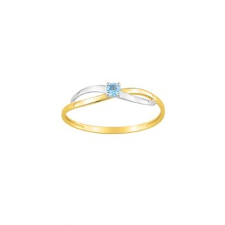 Bague Femme Or jaune 750/1000, Rhodium et Topaze ROBBEZ MASSON