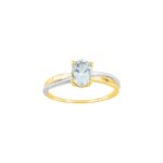 Bague Femme Or jaune et blanc 750/1000 et Aigue Marine ROBBEZ MASSON