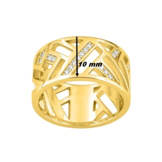 Bague Femme Plaqué or et oxydes Guy Laroche largeur