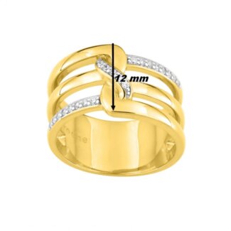 Bague Femme Plaqué Or et Oxydes Guy Laroche largeur