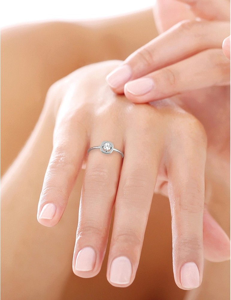 Bague Femme Argent 925/1000 et Oxyde de zirconium MURAT portée
