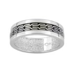 Bague Homme Argent laque noire MIRAT