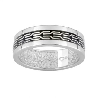 Bague Homme Argent laque noire MIRAT