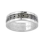 Bague Homme Argent laque noire MIRAT largeur