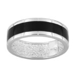 Bague Homme Argent laque noire Murat