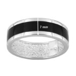Bague Homme Argent laque noire Murat , largeur