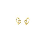 Boucles d’oreilles cœur Femme Or jaune 750/1000 et Oxydes de zirconium ROBBEZ MASSON