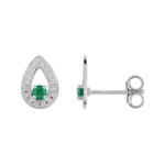 Boucles d’oreilles Femme Or blanc 750/1000 et Emeraudes ROBBEZ MASSON