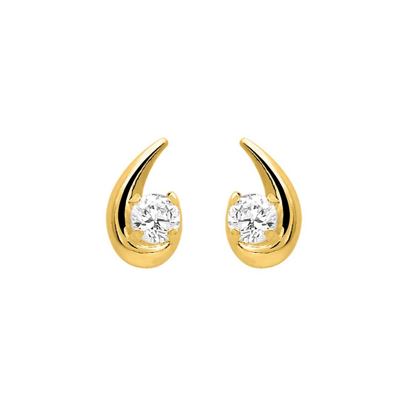 boucles-oreilles-clou-femme-or-jaune-750-oxydes-robbez-masson-8367Z Boucles d’oreilles Femme Or jaune 750/1000 et Oxydes de zirconium ROBBEZ MASSON