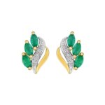 Boucles d’oreilles Femme Or jaune750/1000, Rhodium et Emeraudes ROBBEZ MASSON
