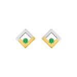 Boucles d’oreilles Femme Or jaune 750/1000, Rhodium et Emeraudes ROBBEZ MASSON