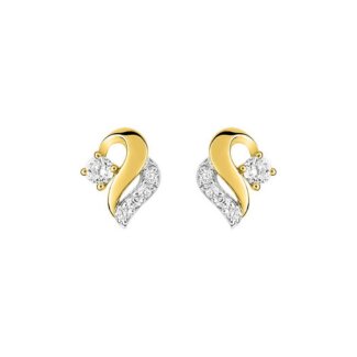 Boucles d’oreilles Femme Or jaune 750/1000 , Rhodium et Oxydes de zirconium ROBBEZ MASSON