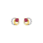 Boucles d’oreilles Femme Rubis, Or jaune et blanc 750/1000 ROBBEZ MASSON