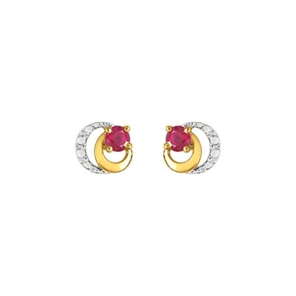 Boucles d’oreilles Femme Rubis, Or jaune et blanc 750/1000 ROBBEZ MASSON