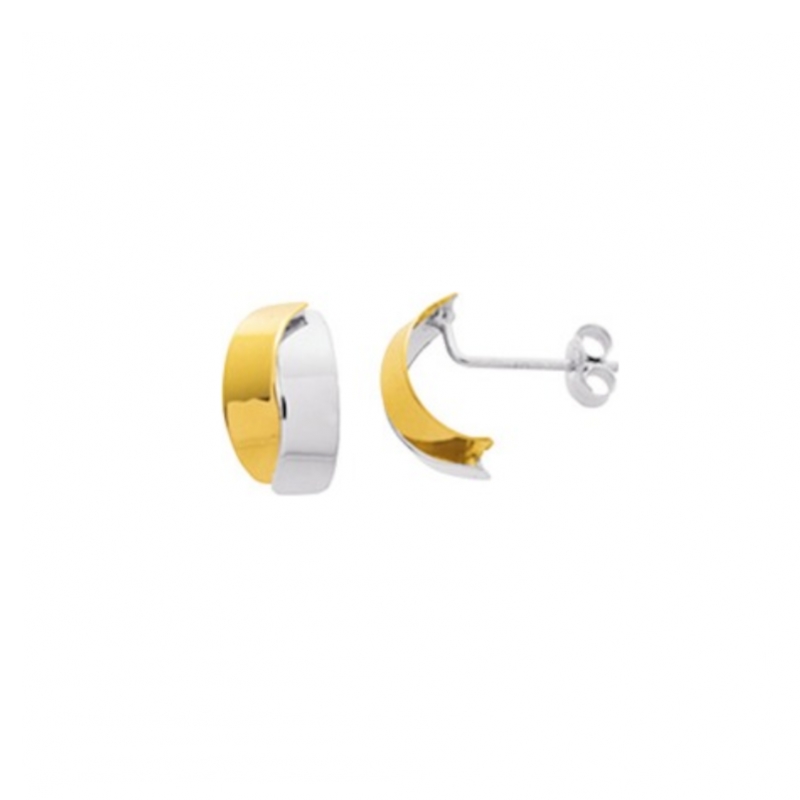boucles-oreilles-clou-femme-or-jaune-blanc-750-robbez-masson-8014G Boucles d’oreilles Femme Or jaune et blanc 750/1000 ROBBEZ MASSON