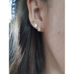 Boucles d'oreilles clou Femme Plaqué Or et Oxydes MURAT portées