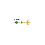 Boucles d’oreilles clou 2 mm Femme Or jaune 750/1000 et Emeraude ROBBEZ MASSON, diamètre