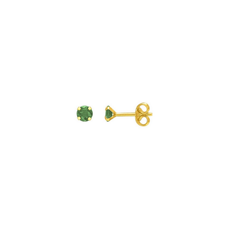 boucles-oreilles-clou-or-jaune-750-emeraude-robbez-masson-8035-2E Boucles d’oreilles clou 2 mm Femme Or jaune 750/1000 et Emeraude ROBBEZ MASSON