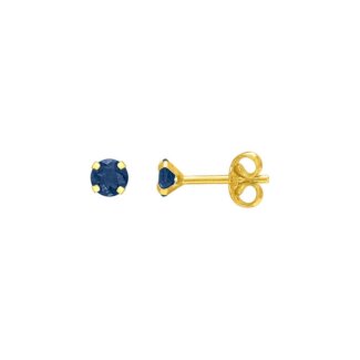 Boucles d’oreilles clous 2.5 mm Femme Or jaune 750/1000 et Saphir ROBBEZ MASSON