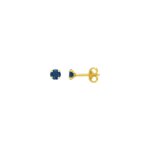 Boucles d’oreilles clous 2 mm Femme Or jaune 750/1000 et Saphir ROBBEZ MASSON