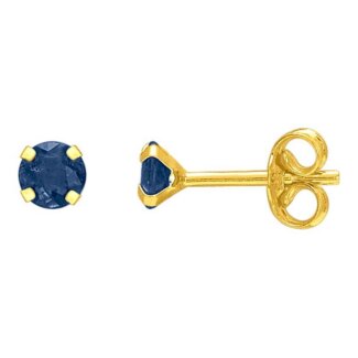 Boucles d’oreilles clous 4 mm Femme Or jaune 750/1000 et Saphir ROBBEZ MASSON