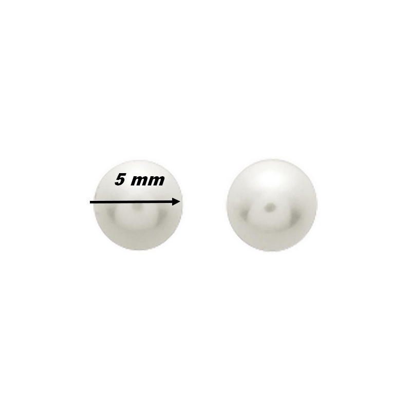 Boucles d’oreilles clous Perles de culture 5 mm Or jaune 750/1000 ROBBEZ MASSON, diamètre