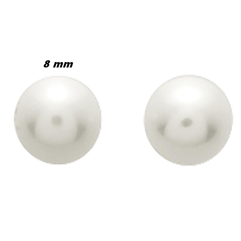 Boucles d’oreilles clous Perles de culture 8 mm Or jaune 750/1000 ROBBEZ MASSON