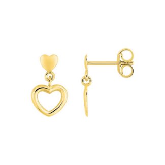 Boucles d’oreilles cœur Femme Or jaune 750/1000 ROBBEZ MASSON