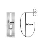 Boucles d'oreilles créoles Femme Argent MURAT, dimensions