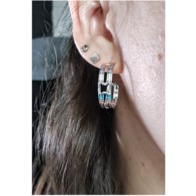 boucles-oreilles-creoles-femme-argent-murat-305264-portees Boucles d'oreilles créoles Femme Argent MURAT portées