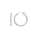 Boucles d’oreilles créoles facettée Femme Or blanc 750/1000 ROBBEZ MASSON