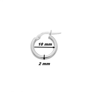 Boucles d’oreilles créoles Femme Or blanc 750/1000 ROBBEZ MASSON, dimensions