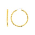 Boucles d’oreilles créoles facettée Femme Or jaune 750/1000 ROBBEZ MASSON