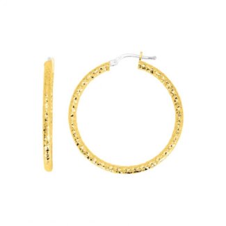 Boucles d’oreilles créoles facettée Femme Or jaune 750/1000 ROBBEZ MASSON
